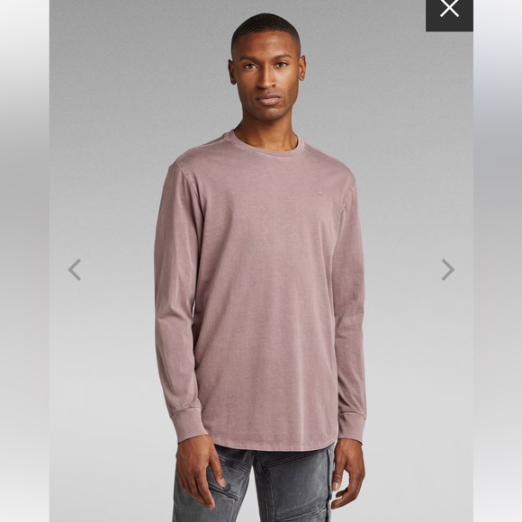 Men's G-Star Raw Long Sleeve Curved Hem T-Shirt